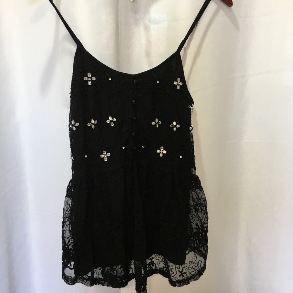 Candies Lace and Rhinestone Camisole Small